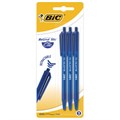 Ручки шариковые автоматические BIC "Round Stic Clic", НАБОР 3 шт., СИНИЕ, линия письма 0,32 мм, блистер, 926374 143981