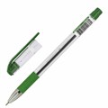 Ручка шариковая масляная с грипом BRAUBERG "Max-Oil", ЗЕЛЕНАЯ, игольчатый узел 0,7 мм, линия письма 0,35 мм, 142144 142144