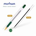 Ручка шариковая масляная с грипом MUNHWA "MC Gold", зеленая, корпус прозрачный, узел 0,5 мм, линия письма 0,3 мм, BMC-04 142778