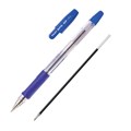 Ручка шариковая масляная с грипом PILOT "BPS-GP", СИНЯЯ, корпус прозрачный, узел 0,7 мм, линия письма 0,21 мм, BPS-GP-F, BРS-GP-F 140202