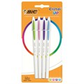 Ручки шариковые BIC "Cristal Up Fun", НАБОР 4 ЦВЕТА (салатовый, розовый, фиолетовый, голубой), узел 1 мм, линия 0,32 мм, блистер, 949870 143974