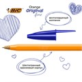 Ручки шариковые BIC "Orange Fine", НАБОР 8 шт., СИНИЕ, линия письма 0,32 мм, пакет, 919228 143982