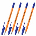 Ручки шариковые BRAUBERG "M-500 ORANGE", НАБОР 4 шт., СИНИЕ, узел 0,7 мм, линия письма 0,35 мм, 143950 143950