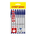 Ручки шариковые STAFF "Basic Budget BP-05", НАБОР 8 штук, СИНИЕ, узел 1 мм, линия письма 0,5 мм, 143874 143874