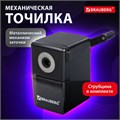Точилка механическая BRAUBERG "BLACK JACK", крепление к столу, металлический механизм, цвет чёрный, 222516 222516