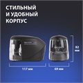 Точилка электрическая BRAUBERG "ORIGINAL", питание 220 В/4 батарейки АА, фрезерный механизм, 227565 227565