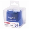 Точилка электрическая BRAUBERG DOUBLE BLADE BLUE, двойное лезвие, питание от 2 батареек AA, 229605 229605