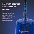 Точилка электрическая BRAUBERG DOUBLE BLADE BLUE, двойное лезвие, питание от 2 батареек AA, 229605 229605