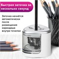 Точилка электрическая BRAUBERG DUAL (для 2 диаметров карандашей!), 4 батарейки АА, белая, 270580 270580