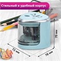 Точилка электрическая BRAUBERG DUAL (для 2 диаметров карандашей!), 4 батарейки АА, голубая, 270578 270578