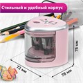 Точилка электрическая BRAUBERG DUAL (для 2 диаметров карандашей!), 4 батарейки АА, розовая, 270579 270579