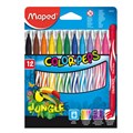 Фломастеры MAPED (Франция) "Color'Peps Jungle", 12 цветов, смываемые, вентилируемый колпачок, 845420 150760