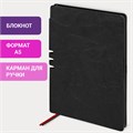 Блокнот А5 (140х200 мм), BRAUBERG "NEBRASKA", под кожу, 80 л., линия, черный, 113411 113411