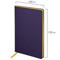 Блокнот А5 (148x218 мм), BRAUBERG "Metropolis Mix", под кожу, 80 л., в точку, сиреневый, 113315 113315