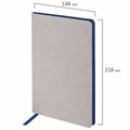 Блокнот А5 (148x218 мм), BRAUBERG "Metropolis Mix", под кожу, 80 л., клетка, серый, 111041 111041