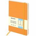 Блокнот А5 (148x218 мм), BRAUBERG "Metropolis Ultra", под кожу, 80 л., резинка, клетка, персиковый, 111022 111022