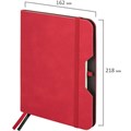 Блокнот А5 (162х218 мм), BRAUBERG "NOTE", под кожу софт-тач, с резинкой, 80 л., клетка, красный, 113439 113439