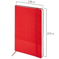Блокнот А5 138x213 мм, BRAUBERG "Tissage", под кожу, 80 л., резинка, клетка, красный, 116603 116603