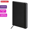Блокнот А5 138x213мм BRAUBERG Basic, под кожу, 80л, клетка, черный, 116227 116227