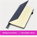 Блокнот А5 138x213мм BRAUBERG Velvet, резинка, держатель, 80л, клетка, синий, 116239 116239