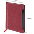 Блокнот А5 165x218мм BRAUBERG Perfect, под кожу софт-тач, держатель для ручки, 80 листов, клетка, бордовый, 116616 116616
