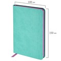 Блокнот МАЛЫЙ ФОРМАТ (100x150 мм) А6, BRAUBERG "Metropolis Mix", под кожу, 80 л., клетка, мятный, 113330 113330
