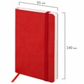 Блокнот МАЛЫЙ ФОРМАТ (91х140 мм) А6, BRAUBERG ULTRA, под кожу, 80 г/м2, 96 л., клетка, красный, 113025 113025