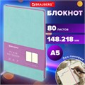 Блокнот-скетчбук А5 (148x218 мм), BRAUBERG "Metropolis Mix", под кожу, 80 л., без линовки, мятный, 113319 113319