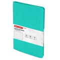 Тетрадь А5 (148x218 мм), BRAUBERG "Office PRO", гибкая, под кожу, гребень, 80 л., бирюзовая, 111043 111043
