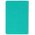 Тетрадь А5 (148x218 мм), BRAUBERG "Office PRO", гибкая, под кожу, гребень, 80 л., бирюзовая, 111043 111043