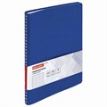 Тетрадь БОЛЬШОЙ ФОРМАТ (200x252 мм) В5, BRAUBERG "Office PRO", под кожу, гребень, клетка, 80 л., синий, 111048 111048