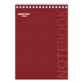Блокнот А5 146х205 мм, 80 л., гребень, картон, подложка, клетка, ОФИСМАГ, красный, 129869 129869