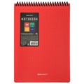 Блокнот А5 80 л., спираль пластиковая, обложка пластик, клетка, BRAUBERG "Metropolis", КРАСНЫЙ, 115568 115568