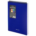 Блокнот А5 80 л., спираль пластиковая, обложка пластик, клетка, BRAUBERG "Metropolis", СИНИЙ, 115569 115569