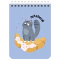 Блокнот МАЛЫЙ ФОРМАТ А6 108х145 мм, 40 л., гребень, картон, клетка, BRAUBERG KIDS, "Котики", 114396 114396