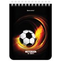Блокнот МАЛЫЙ ФОРМАТ А6 108х145 мм, 40 л., гребень, картон, клетка, BRAUBERG, "Футбол", 114390 114390