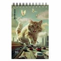 Блокнот МАЛЫЙ ФОРМАТ А6, 100х146 мм, 80 л., спираль, картон, клетка, ERICH KRAUSE, "Вig City Cats", 63385 117569
