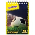 Блокнот МАЛЫЙ ФОРМАТ А7 75х105 мм, 40 л., гребень, картон, клетка, ЮНЛАНДИЯ, "Монстр-трак" / "Футбол", 129859 129859