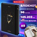 Блокнот с резинкой без линовки 96 л., А5 (145х203 мм), твердая обложка с фольгой, BRAUBERG, "Strawberry", 113735 113735