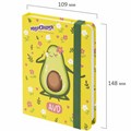 Блокнот с резинкой в клетку 96 л., МАЛЫЙ ФОРМАТ А6 (109х148 мм), твердая обложка, ЮНЛАНДИЯ, "Авокадо", 113745 113745