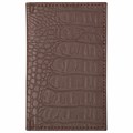 Телефонная книжка МАЛЫЙ ФОРМАТ (80х130 мм) А7, BRAUBERG "Cayman", под крокодиловую кожу, 56 л., вырубной алфавит, коричневая, 125135 125135