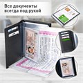 Обложка для автодокументов и паспорта натуральная кожа флоттер, "DOCUMENTS", черная, BRAUBERG 238193 238193