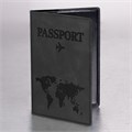 Обложка для паспорта "Passport Map", мягкая экокожа, графитовая, STAFF, 238875 238875