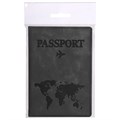Обложка для паспорта "Passport Map", мягкая экокожа, графитовая, STAFF, 238875 238875