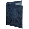 Обложка для паспорта натуральная кожа кайман, "PASSPORT", темно-синяя, BRAUBERG, 237196 237196