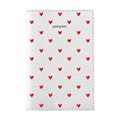 Обложка для паспорта натуральная кожа флоттер, принт "Сердечки", цвет белый, BRAUBERG, 238866 238866