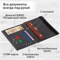 Обложка для паспорта с карманами и резинкой, мягкая экокожа, "PASSPORT", серая, BRAUBERG, 238203 238203
