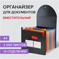 Папка-органайзер для бумаг и документов на резинке, 13 отделений, BRAUBERG DOCS, А4, черная, 271152 271152