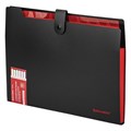 Папка-органайзер на кнопке 12 отделений, BRAUBERG "Extra", А4, черная с красным, 271934 271934