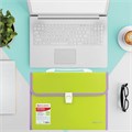 Папка-портфель пластиковая BRAUBERG "JOY", А4 (330х245х35 мм), 13 отделений, с окантовкой, салатовая, 227974 227974